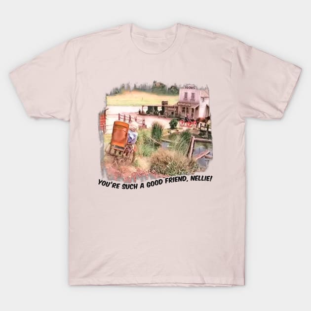 Laura Ingalls and Nellie Oleson Wheelchair scene T-Shirt by Neicey